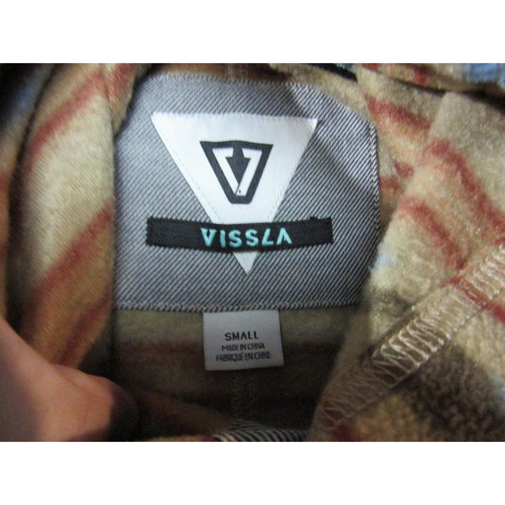 Vissla Hoodie Mens Small Multicolor Fleece Henley Aztec Tribal Pullover Flipcuff - Picture 7 of 16